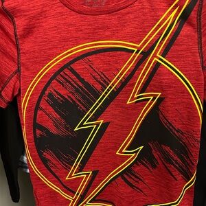 jumping beans Red Long-Sleeve Tee with Yellow & Black Lightning Graphic